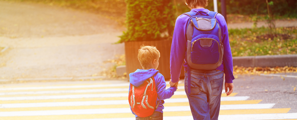 parent and child walking together